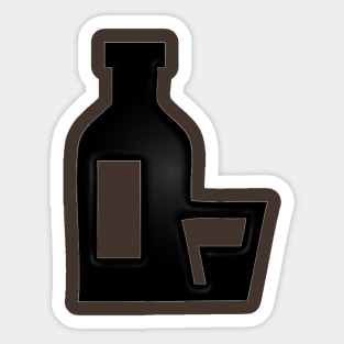 Western Era - Whiskey Bottle and Glass Sticker